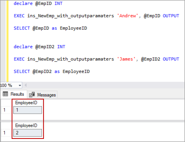 How to create a stored procedure in SQL Server