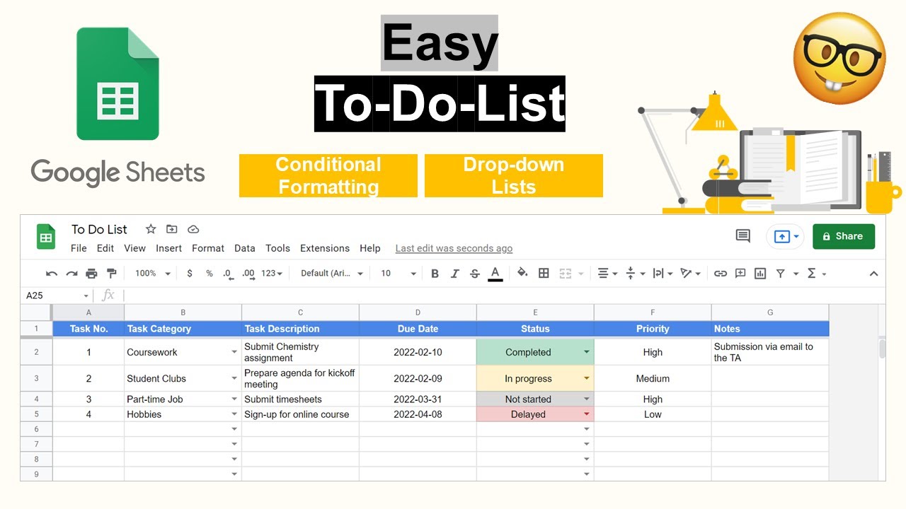 Creating A To Do List In Google Sheets